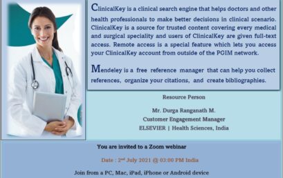 Webinar on “How to use ClinicalKey” and “How to simplify reference management using Mendeley”