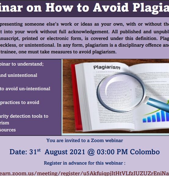 Webinar on How to Avoid Plagiarism