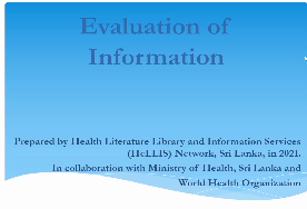 Evaluation of information